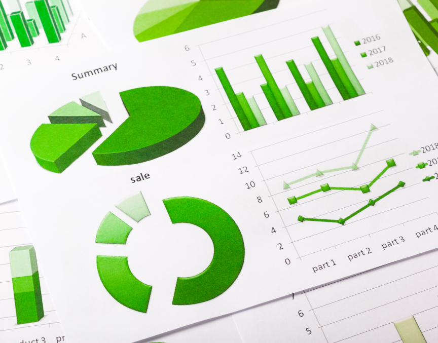 Graficos em uma folha representando excel